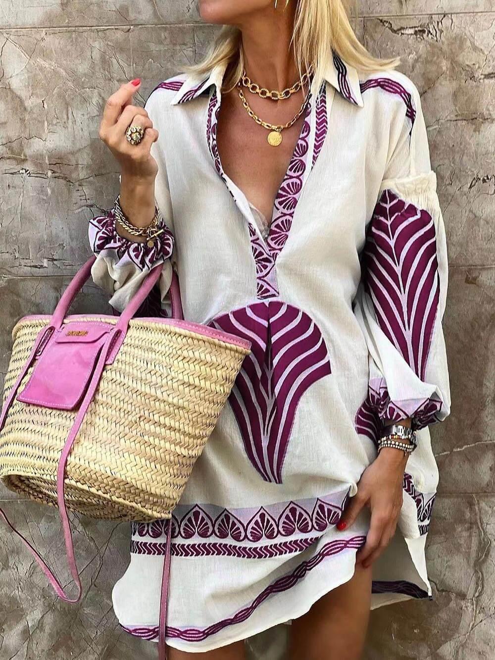Flore | Vestido mini de verano con estampado tropical