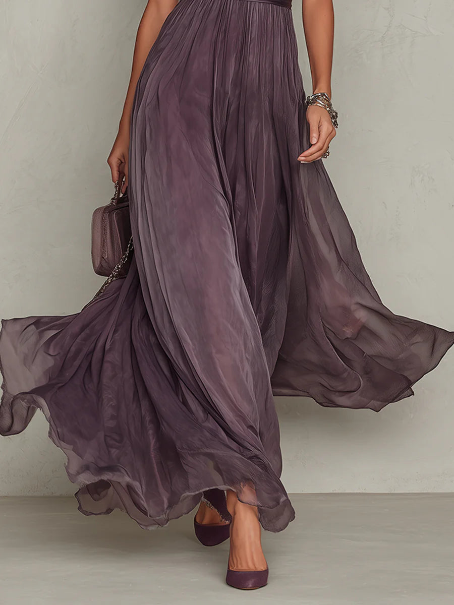 Ashley | Elegante vestido maxi de chiffon en estilo vintage