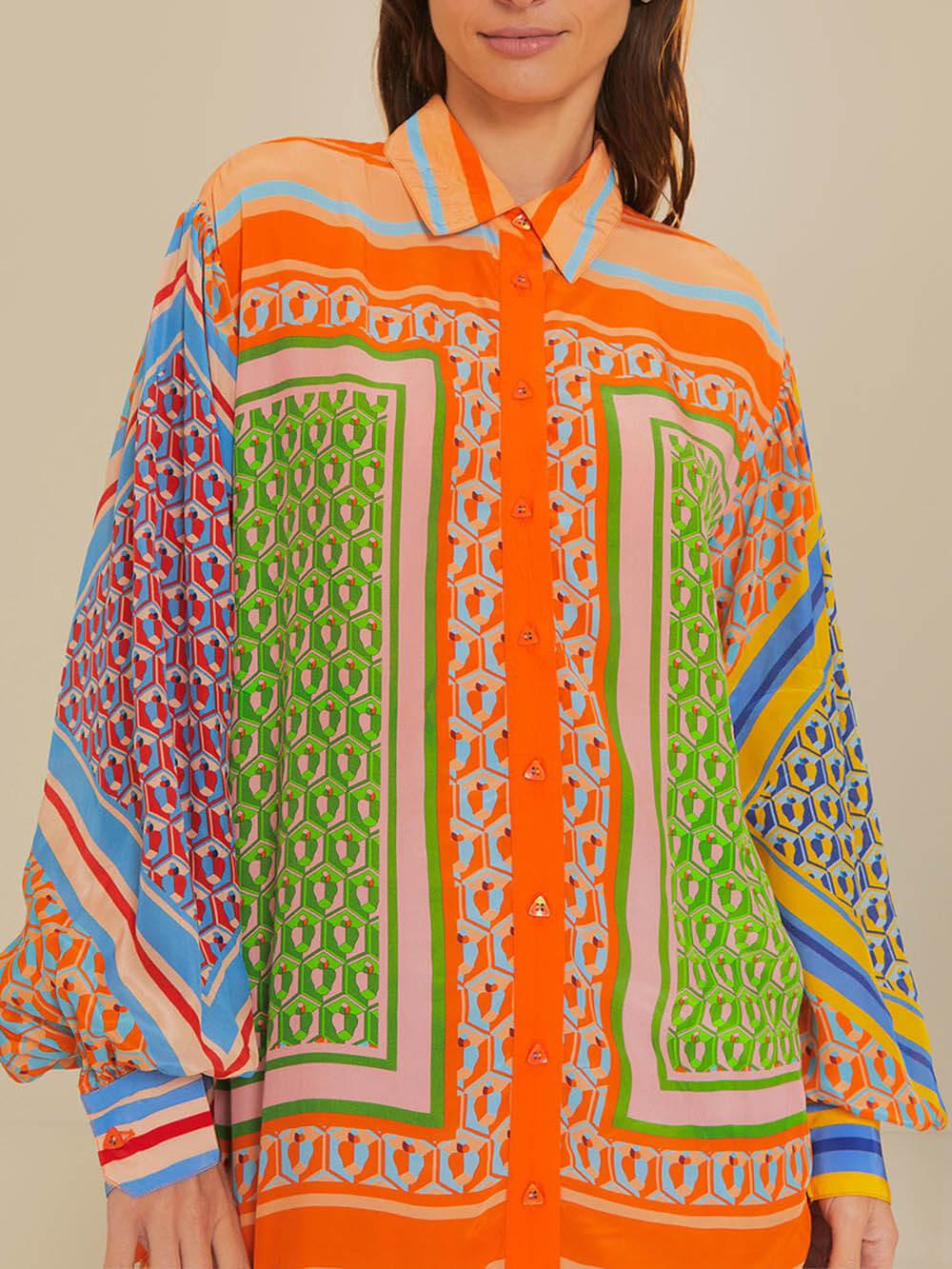 Josephine | Camisa colorida con estampado tropical