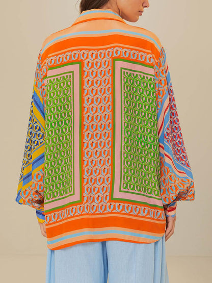 Josephine | Camisa colorida con estampado tropical