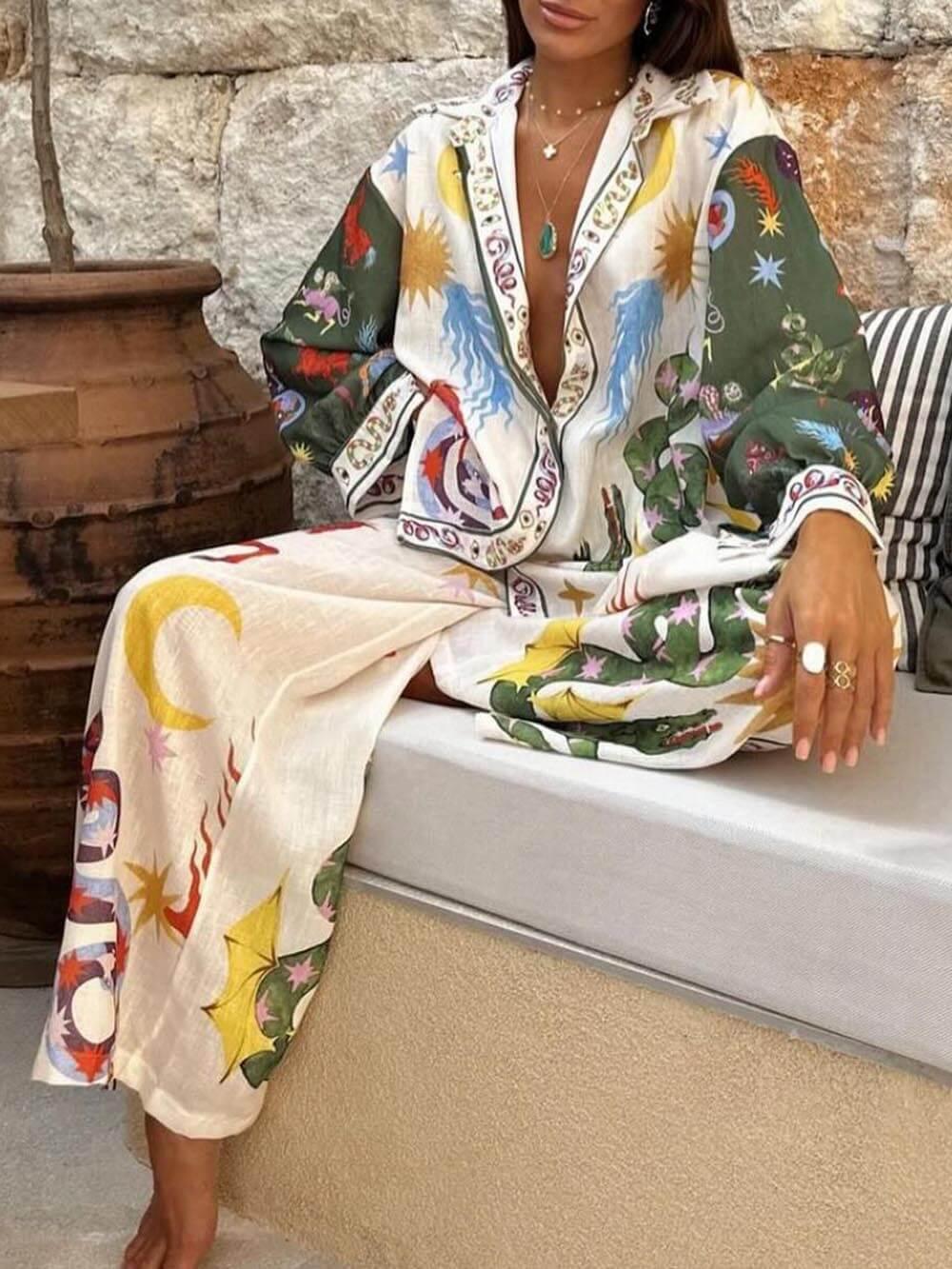 Jose | Conjunto: blusa de manga larga y pantalones con cintura elástica