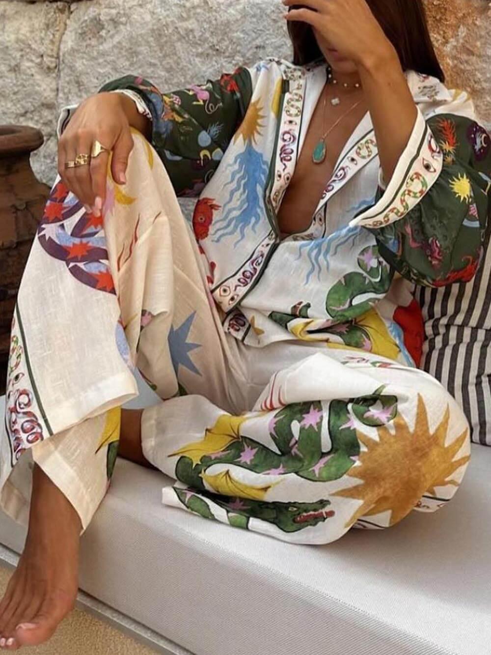 Jose | Conjunto: blusa de manga larga y pantalones con cintura elástica