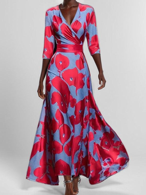 Lea | Elegante vestido maxi de playa con mangas tres cuartos