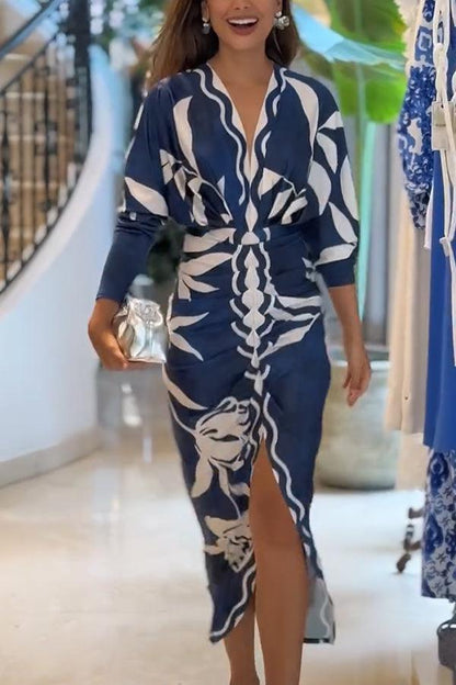 Eva | Vestido midi con mangas dolman en un diseño único