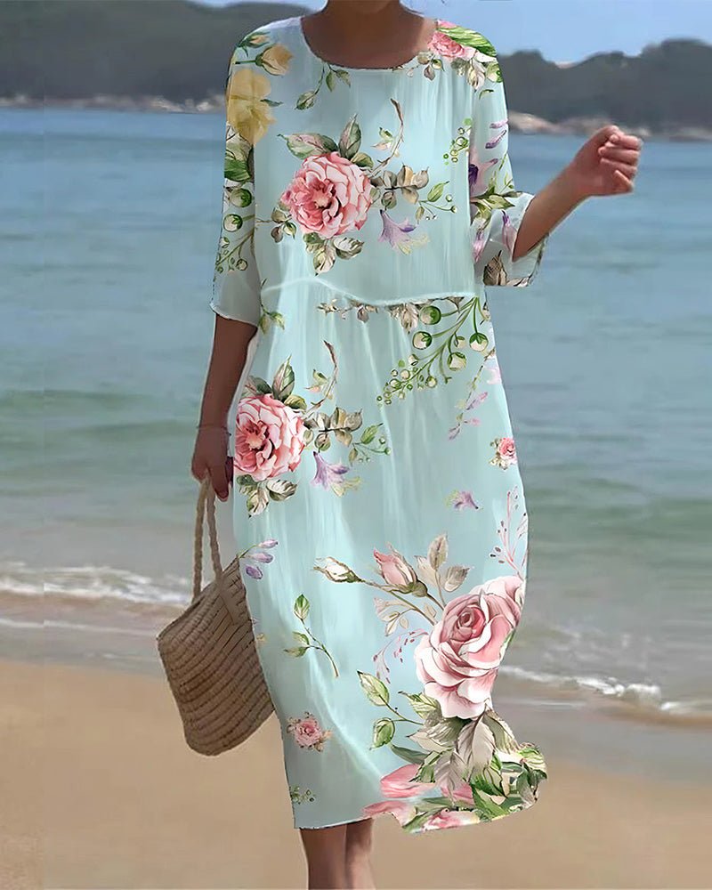 Keely | Vestido con flores del atardecer