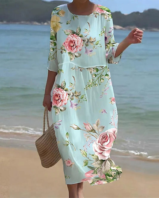 Keely | Vestido con flores del atardecer