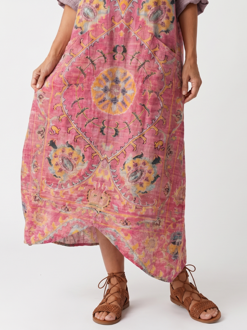 Tilda | Vestido Midi Estampado Relajado con Bolsillos