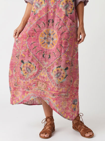 Tilda | Vestido Midi Estampado Relajado con Bolsillos