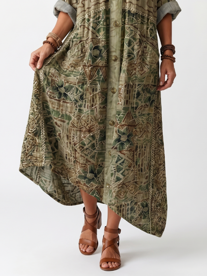 Aleta | Vestido Midi Oversize con Botones y Bolsillos