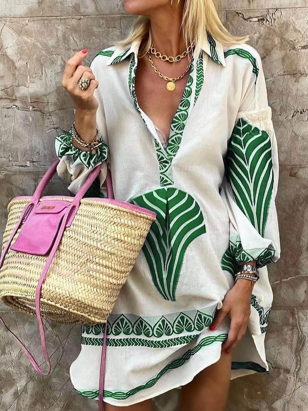 Flore | Vestido mini de verano con estampado tropical