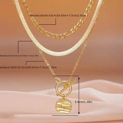 Savira Collares Multicapa Moneda Texturizada | Oro