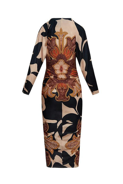 Eva | Vestido midi con mangas dolman en un diseño único