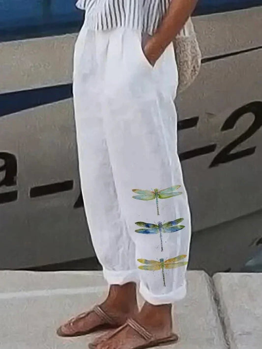 Meryl | Pantalones con estampado de libélulas