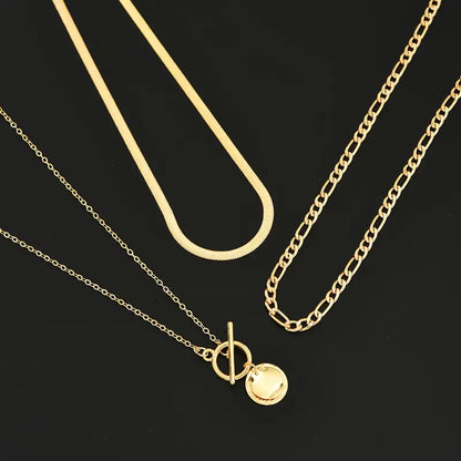 Savira Collares Multicapa Moneda Texturizada | Oro