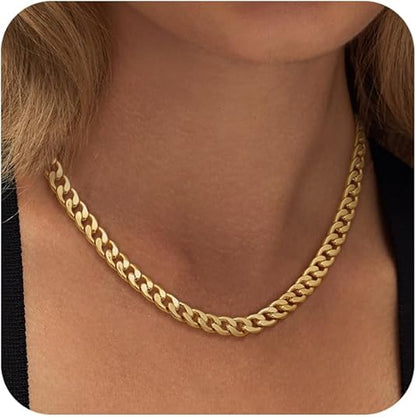 <strong>Collar Grueso Cubano Cadena | Oro</strong>