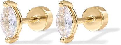 <p>Aretes de Perno Corte Pera | Oro</p>