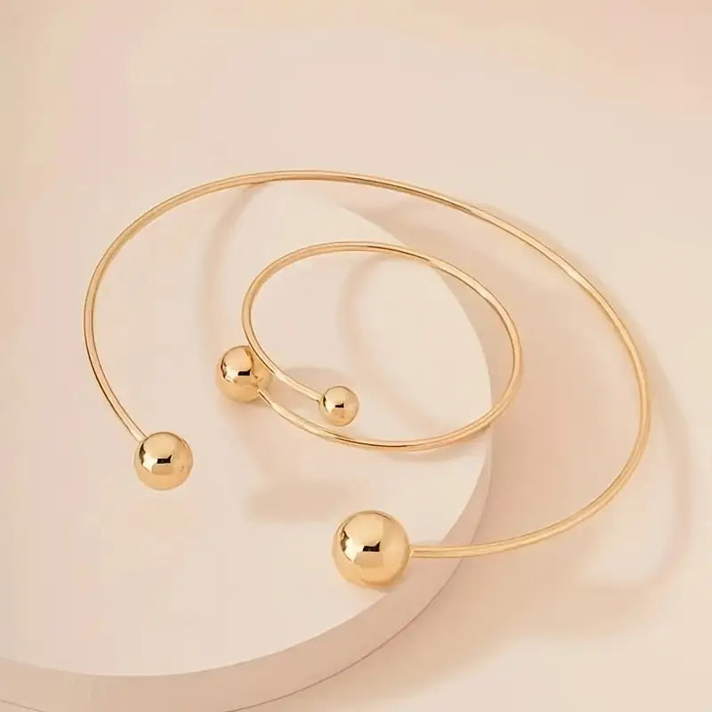 <strong>Conjunto Minimalista de Choker y Pulsera Glow | Oro</strong>