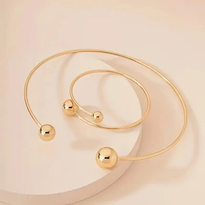 <strong>Conjunto Minimalista de Choker y Pulsera Glow | Oro</strong>