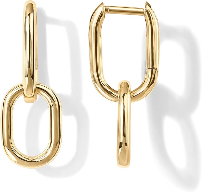 <p>Aretes de Aro Colgantes de Eslabones | Oro</p>