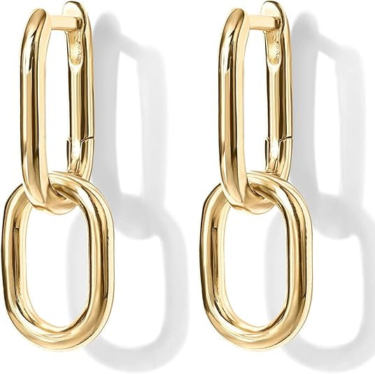 <p>Aretes de Aro Colgantes de Eslabones | Oro</p>