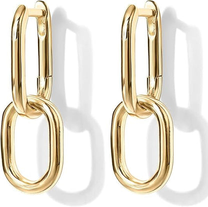 <p>Aretes de Aro Colgantes de Eslabones | Oro</p>
