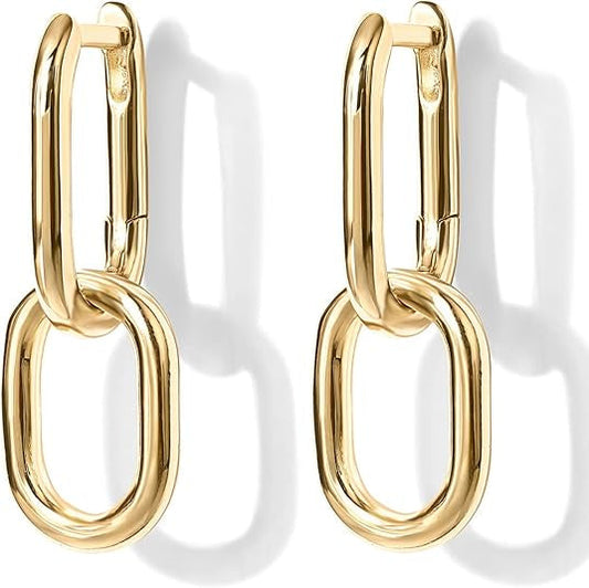 <p>Aretes de Aro Colgantes de Eslabones | Oro</p>