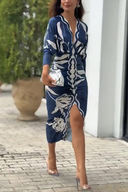 Eva | Vestido midi con mangas dolman en un diseño único