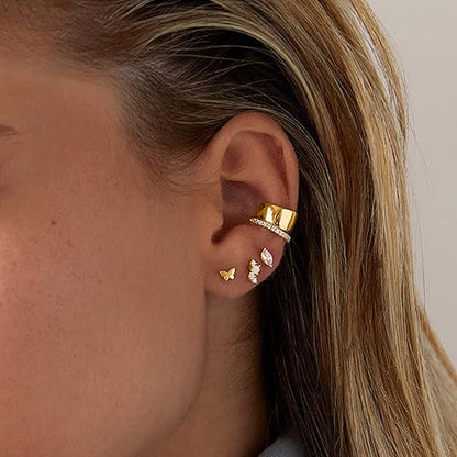 <p>Aretes de Perno Corte Pera | Oro</p>