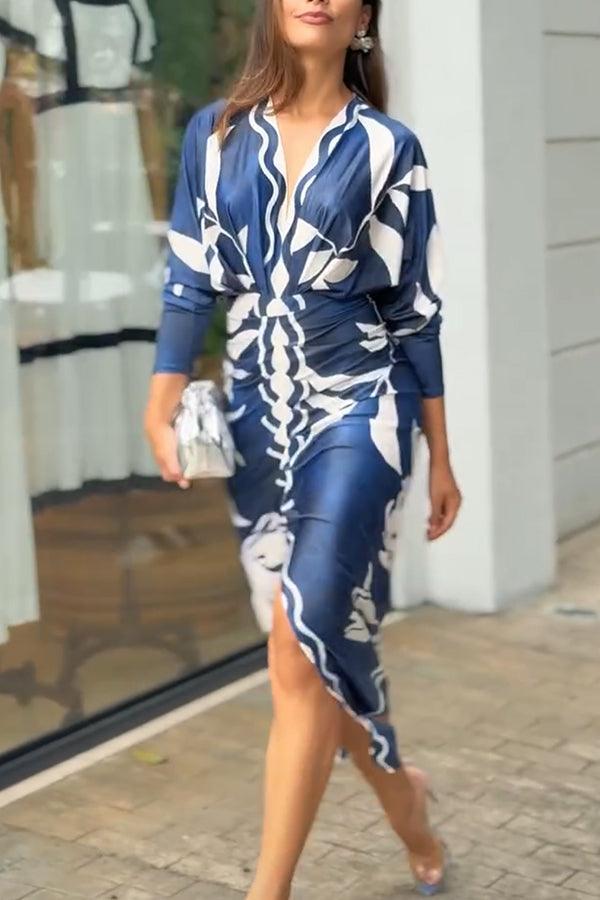 Eva | Vestido midi con mangas dolman en un diseño único