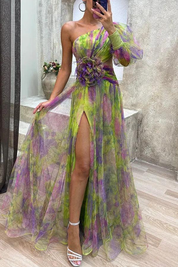 Grace | Letnia vestido maxi plisado con flores