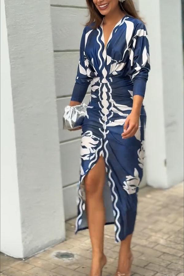 Eva | Vestido midi con mangas dolman en un diseño único