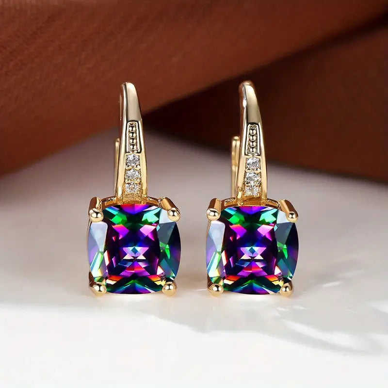 <p>Aretes de Aro con Piedra Mística | Oro</p>