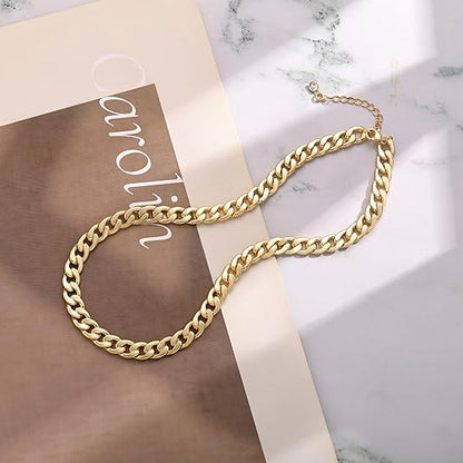 <strong>Collar Grueso Cubano Cadena | Oro</strong>
