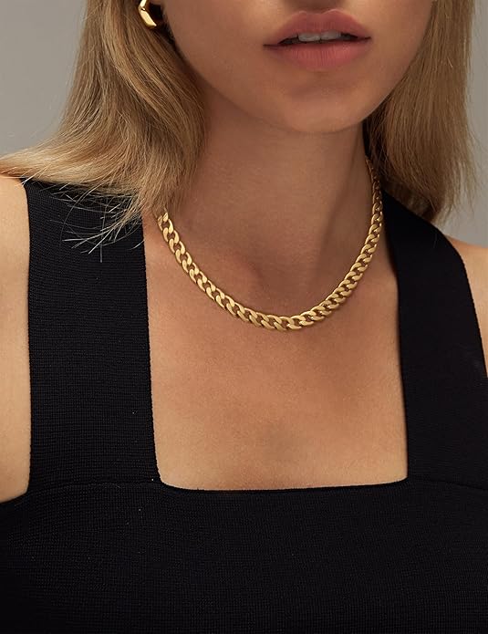 <strong>Collar Grueso Cubano Cadena | Oro</strong>