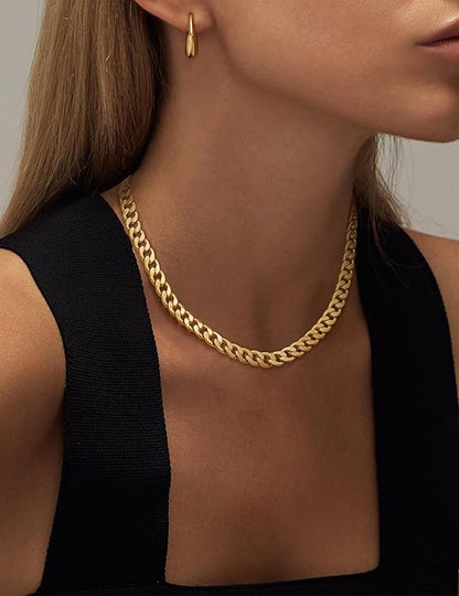 <strong>Collar Grueso Cubano Cadena | Oro</strong>