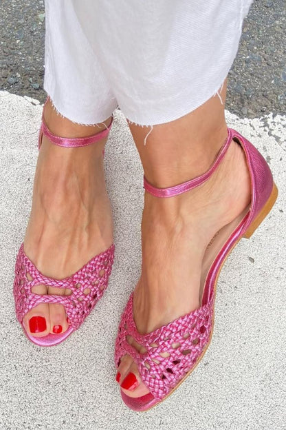 Isadora | Sandalias Tejidas Doradas