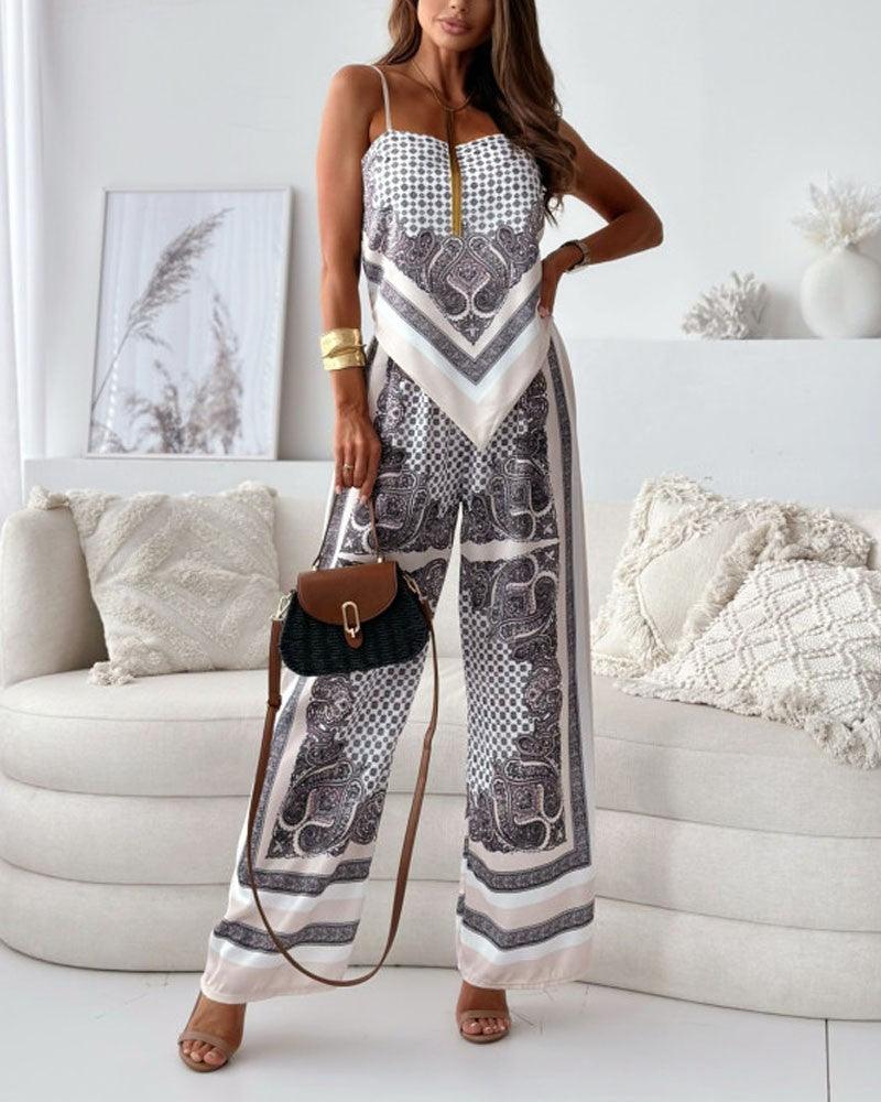 Helen | Conjunto de vacaciones de dos piezas: top atado y pantalones