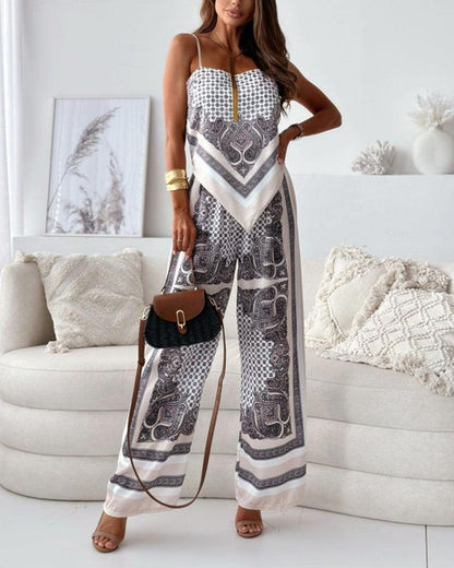 Helen | Conjunto de vacaciones de dos piezas: top atado y pantalones