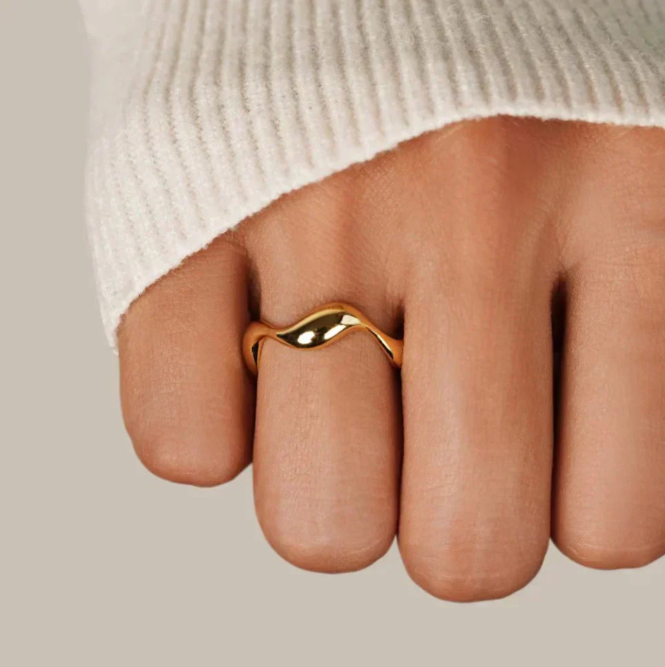 Elyra Anillo Flujo Líquido | Oro