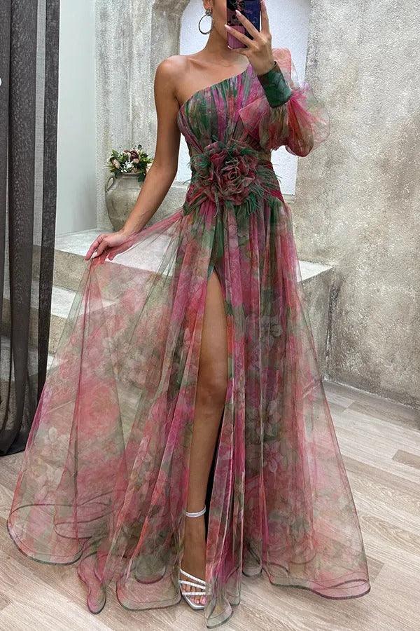 Grace | Letnia vestido maxi plisado con flores