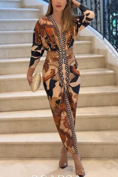Eva | Vestido midi con mangas dolman en un diseño único