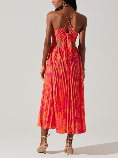 Heather | Elegante vestido midi plisado con flores