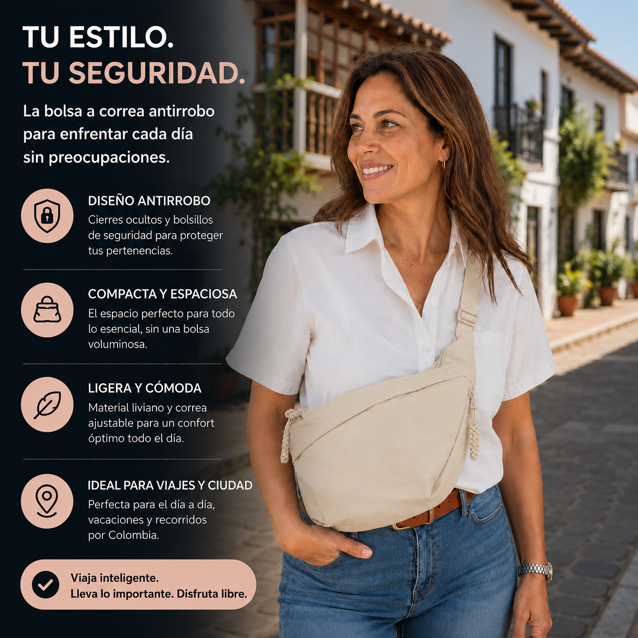 Elena | Bolso de Hombro Beige