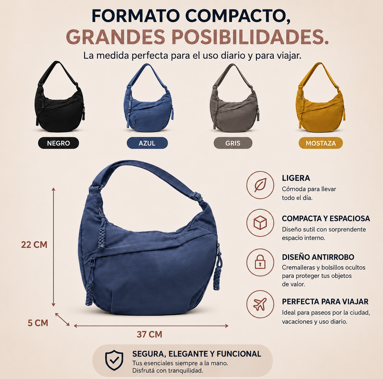 Gioia | Bolso de Hombro Naranja