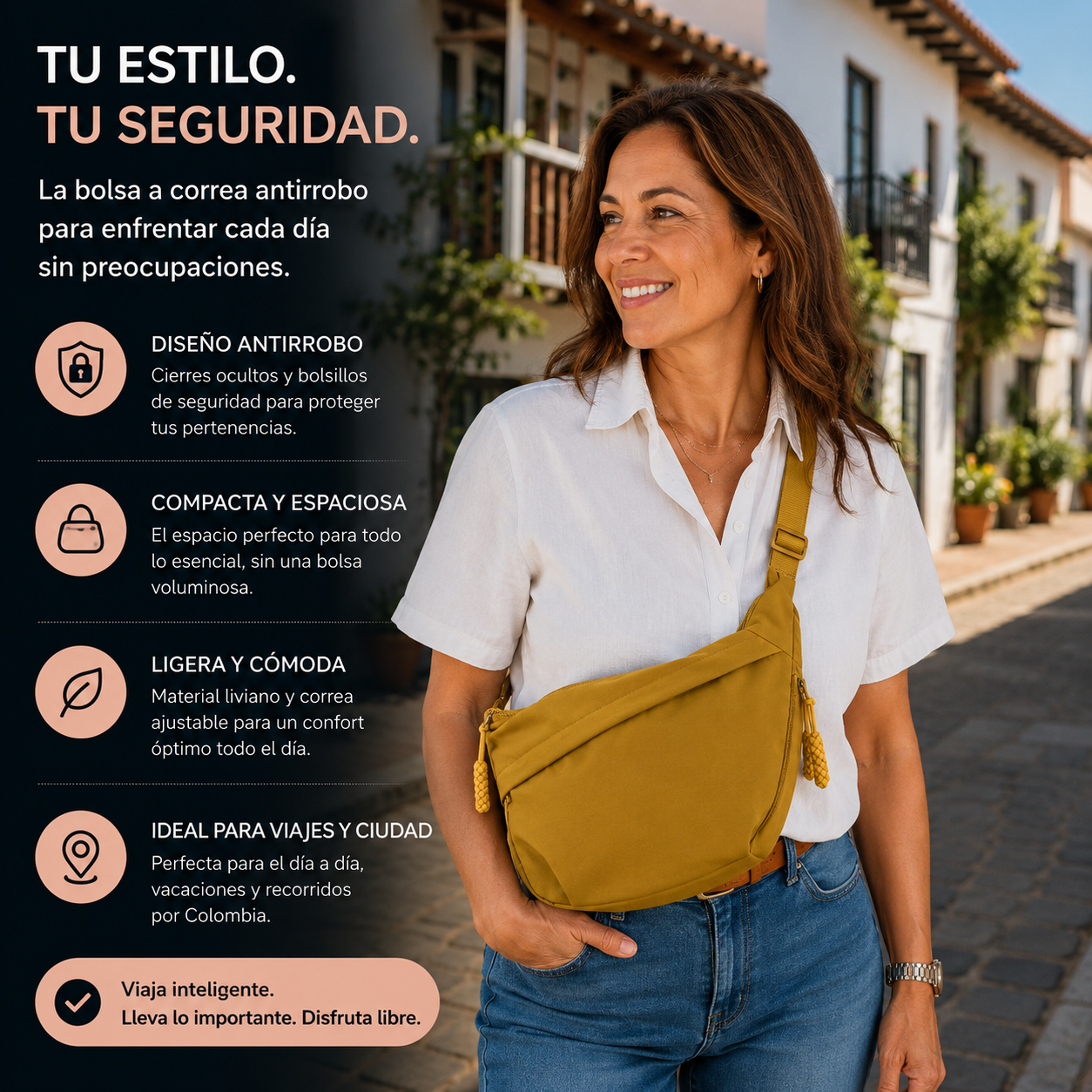 Luce | Bolso de Hombro Ocre