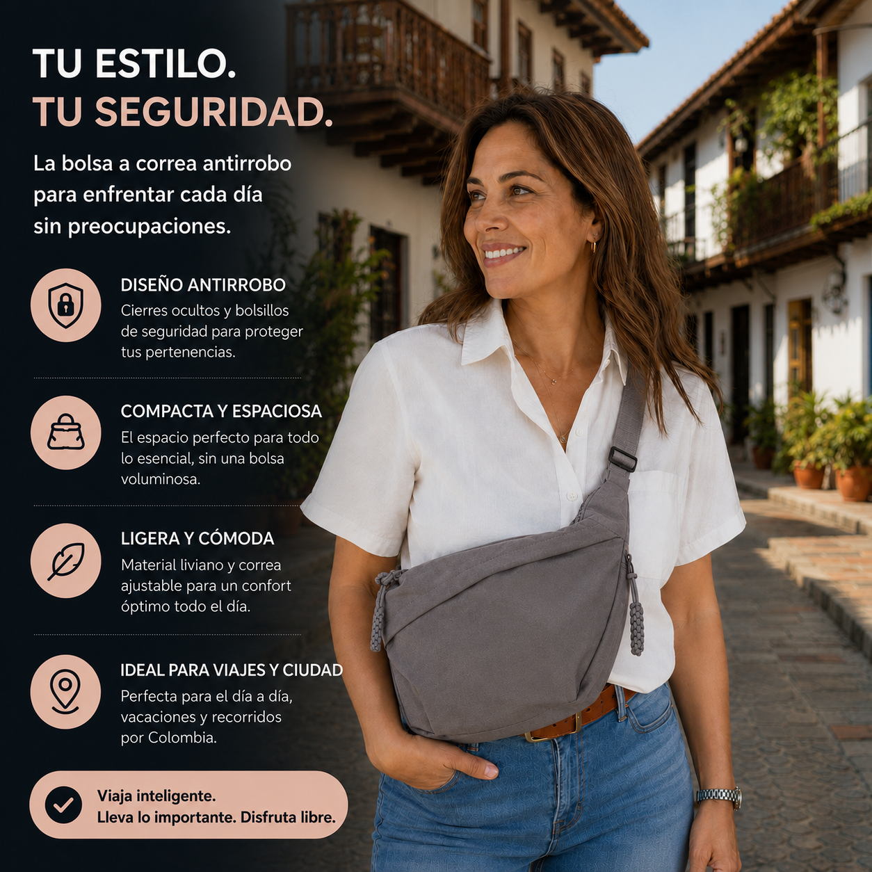Chiara | Bolso de Hombro Gris