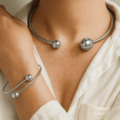 <strong>Conjunto Minimalista de Choker y Pulsera Glow | Oro</strong>