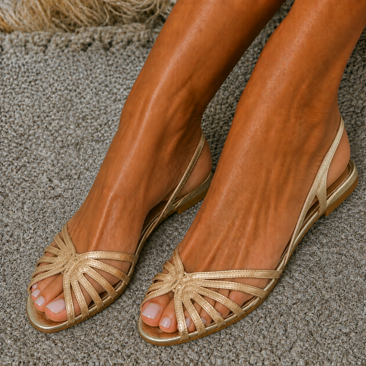 Eleonora | Sandalias Doradas Luz de Verano