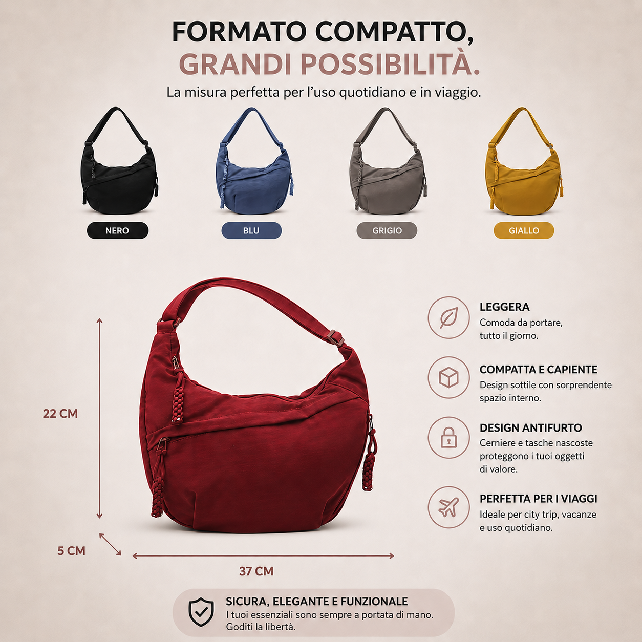Viola | Bolso de Hombro Verde Oliva