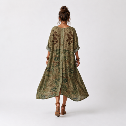 Aleta | Vestido Midi Oversize con Botones y Bolsillos